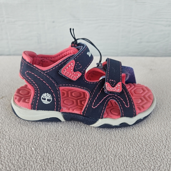 Timberland Adventure Seeker 2-Strap Sandal Navy Pink Toddler SZ 6 Hook & Loop - Picture 2 of 12